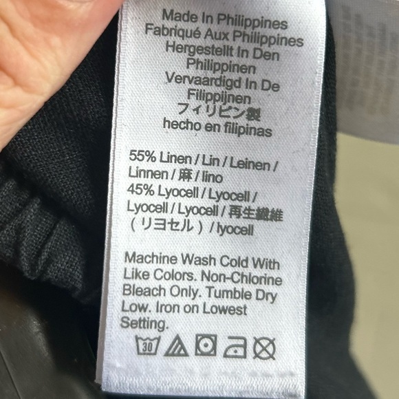 J. Crew black pull on linen blend pants XLT . Coastal beach minimalist casual - Picture 6 of 7